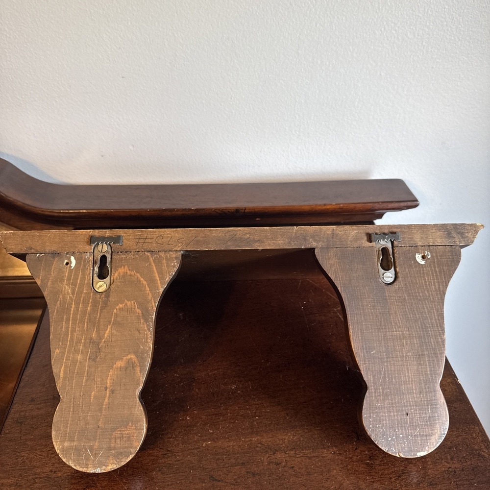 16" Vintage Wood Wall Mount Shelf Country Cottage - Picture 11 of 14